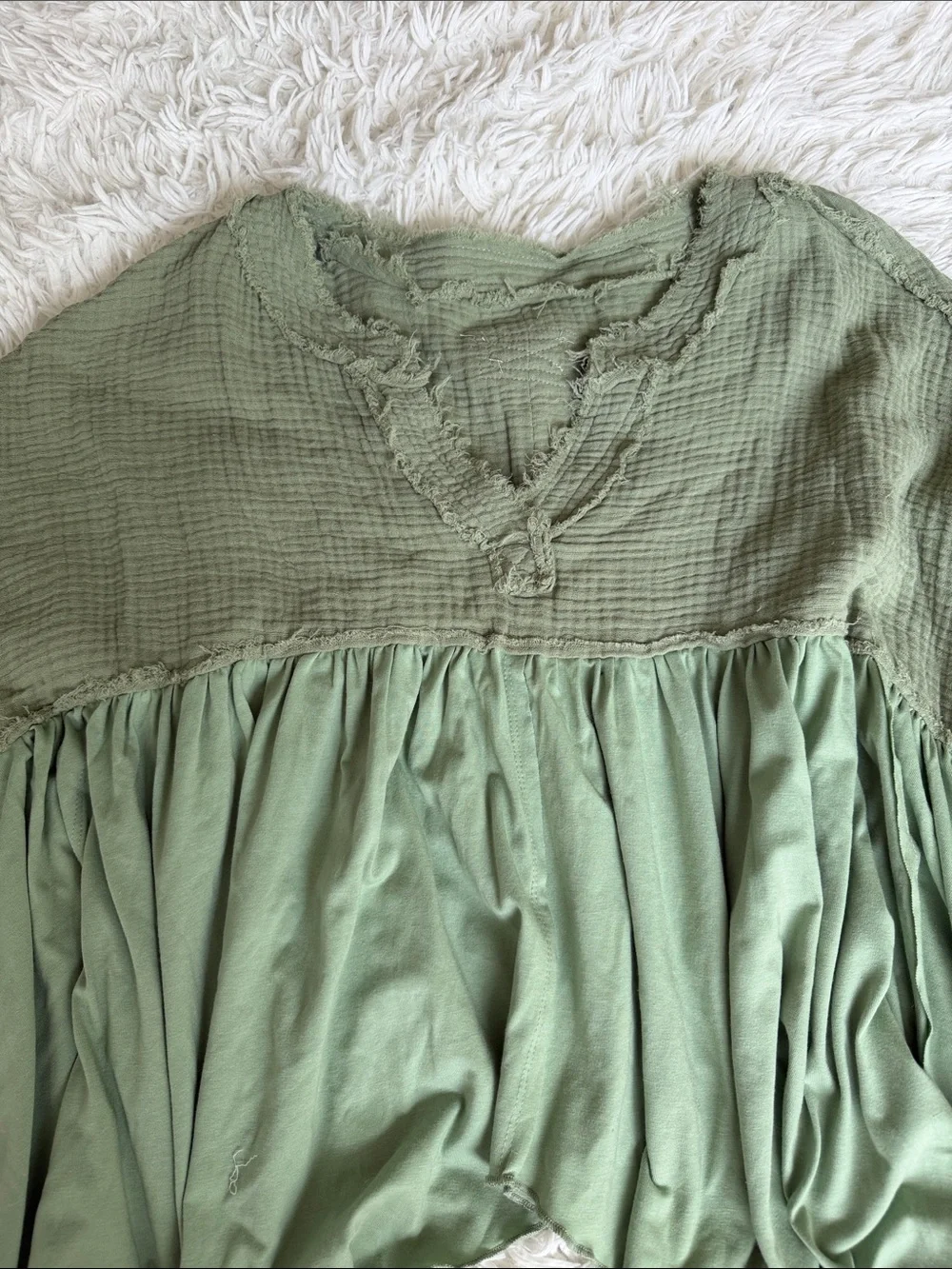 Boho Hippie Asymmetrical Hem Hippie Top Size XS